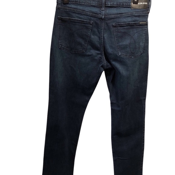 Calvin Klein Designer Mens 34x32 (Actual Wait size 36) Dark wash Blue Jeans - Picture 2 of 6
